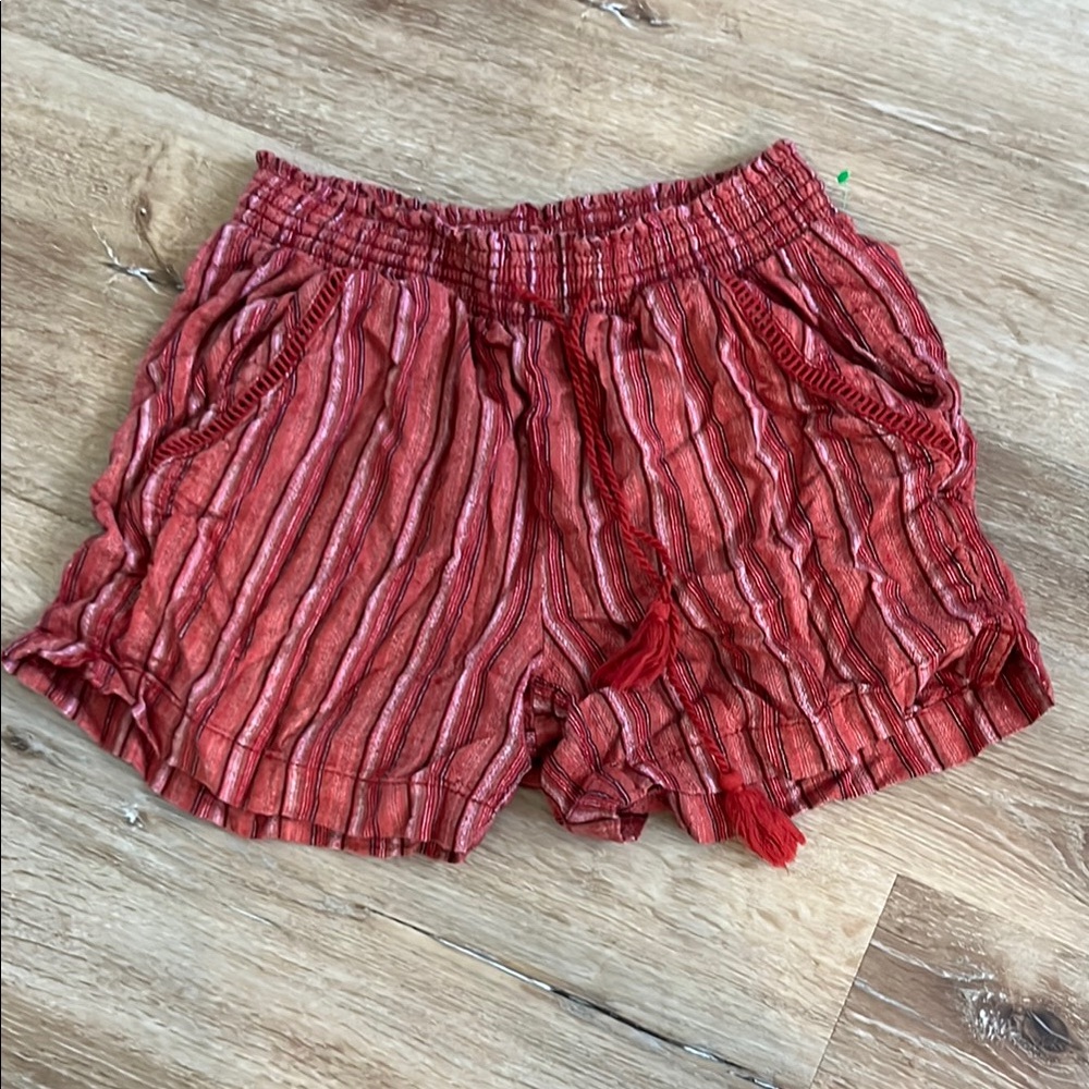 Red Striped Women's Shorts